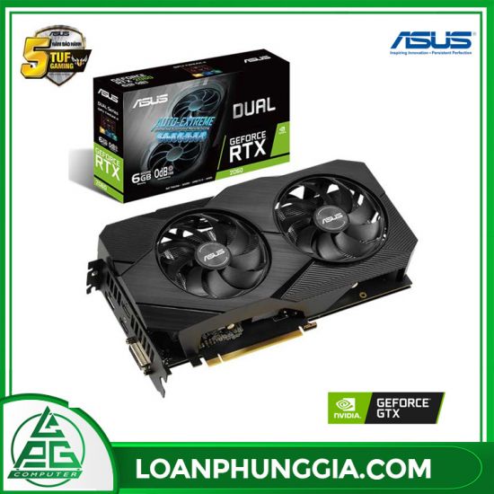 VGA Asus RTX 2060 6G GDDR6 Dual EVO (DUAL-RTX2060-6G-EVO)