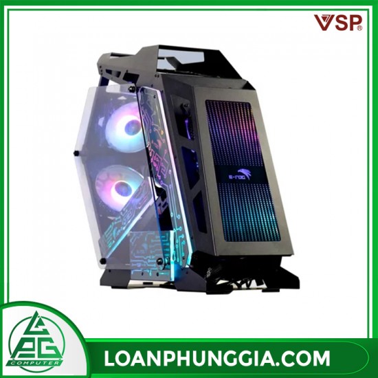 Case VSP eSport Gaming ES8 Cao Cấp Màu Đen (Kèm 6 fan + HUB)