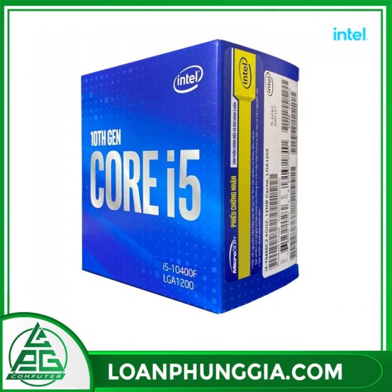 CPU Intel Core i5-10400F Box (2.9GHz turbo 4.3Ghz, 6 nhân 12 luồng, 12MB Cache, 65W) - Socket Intel LGA 1200