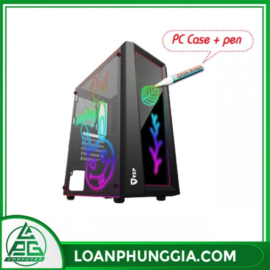 Case gaming kèm bút vẽ dạ quang P18+ ( No Fan )