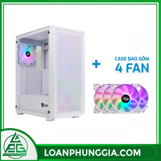 CASE VSP GAMING KA29- White ( Kèm  4Fan LED )