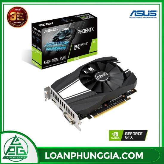 VGA Asus GTX 1660 6G GDDR5 Phoenix OC (PH-GTX1660-O6G)