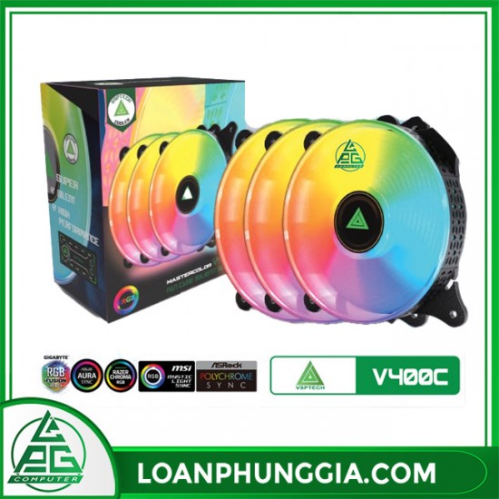 Combo 3 Fan + Hub VSPTECH LED RGB V400C ( Đen - Trắng - Hồng - Xanh )