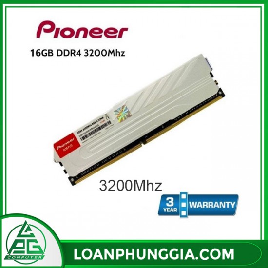RAM PIONEER DDR4 16GB 3200MHz U DIMM Tản Nhiệt Thép ( Bạc )